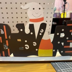 Halloween Beware Wooden Sign